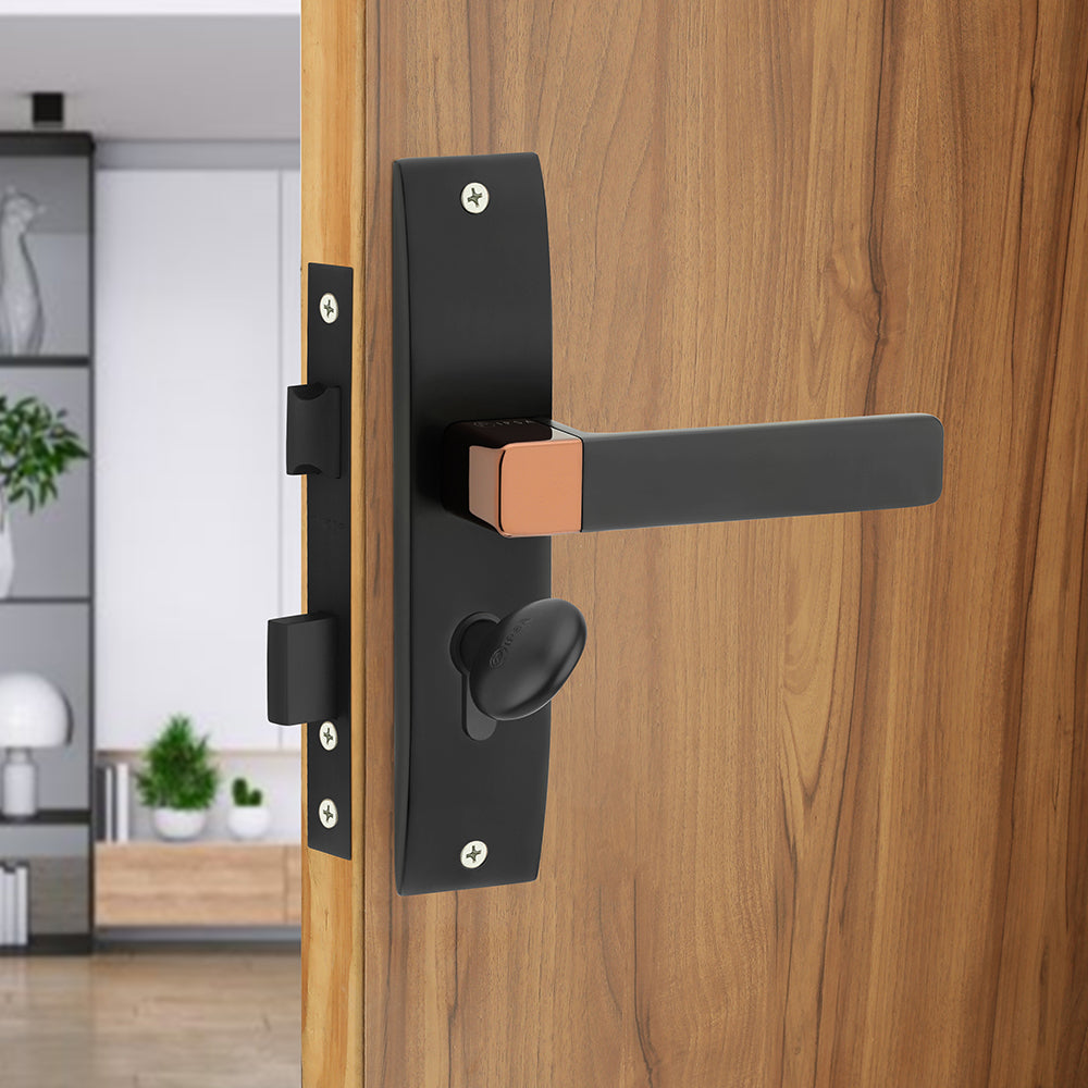 IPSA Ink Iris Handle Series on 8" Plate CYS Lockset with 60mm Coin and Knob - Matte Finish BRG